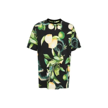 Roberto Cavalli Lemon print Cotton T shirt