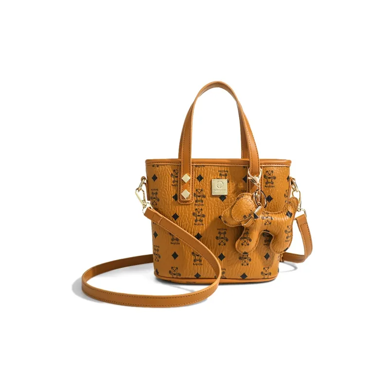 CLEVER& KETCH PU Tote Shoulder Bag, Crossbody Bag, Handbag Women's Apricot/Pink/Brown-9