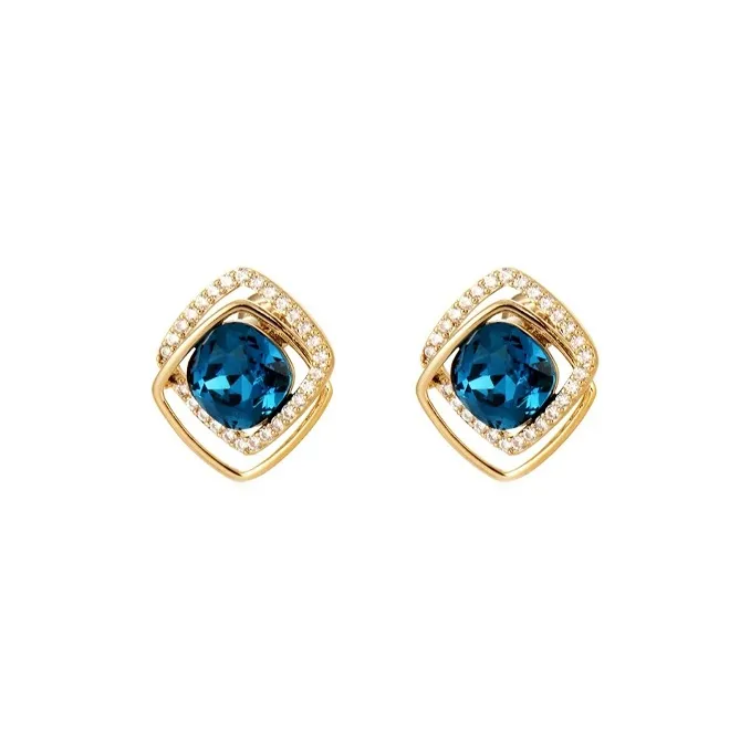 JKEM Alloy/Zircon Stud Earrings Unisex-0