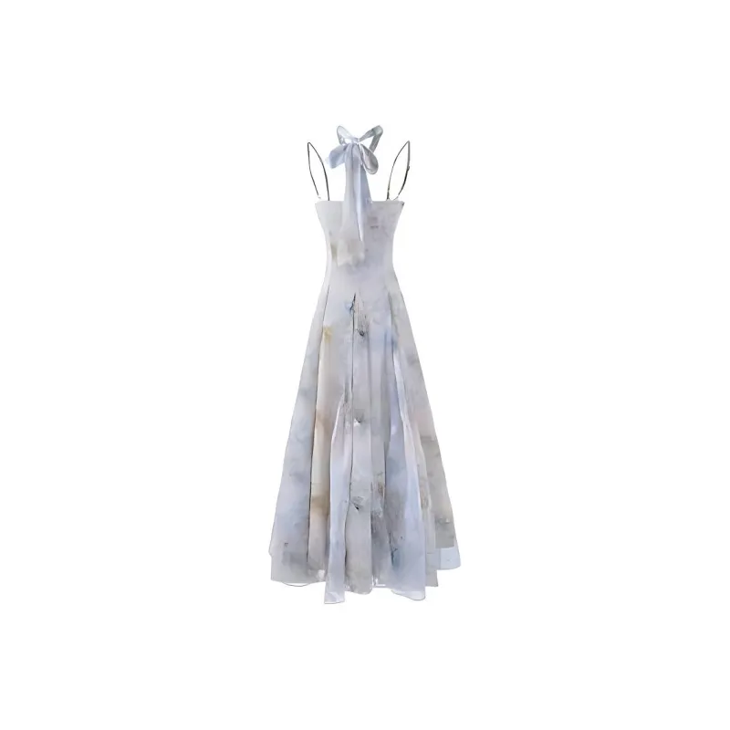 DOSOHEB Slip Dress Women's Water Wave Blue-1