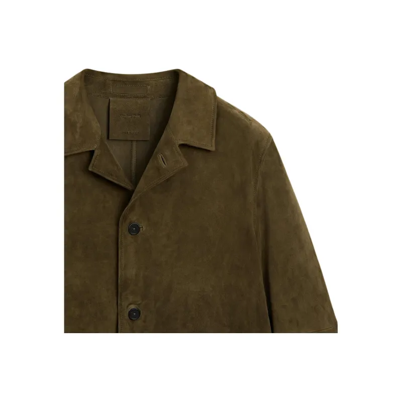 Massimo Dutti Leather Jacket Men's Brown Green-5
