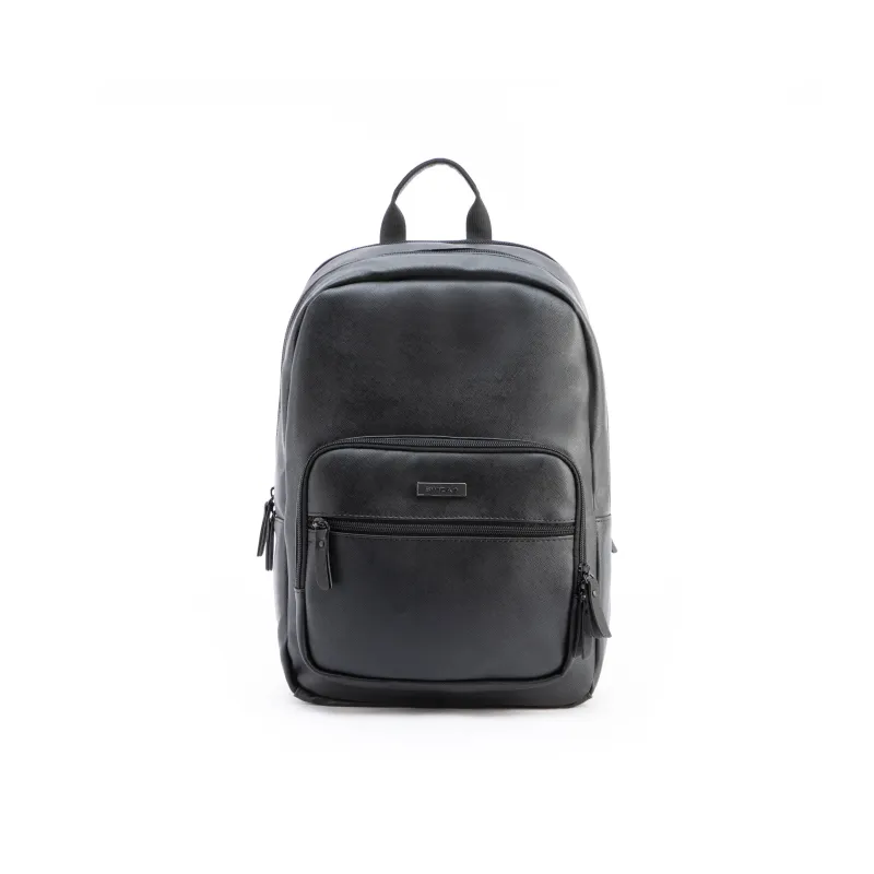 SWIZA Leather Backpack Regular Unisex Pure Black-0
