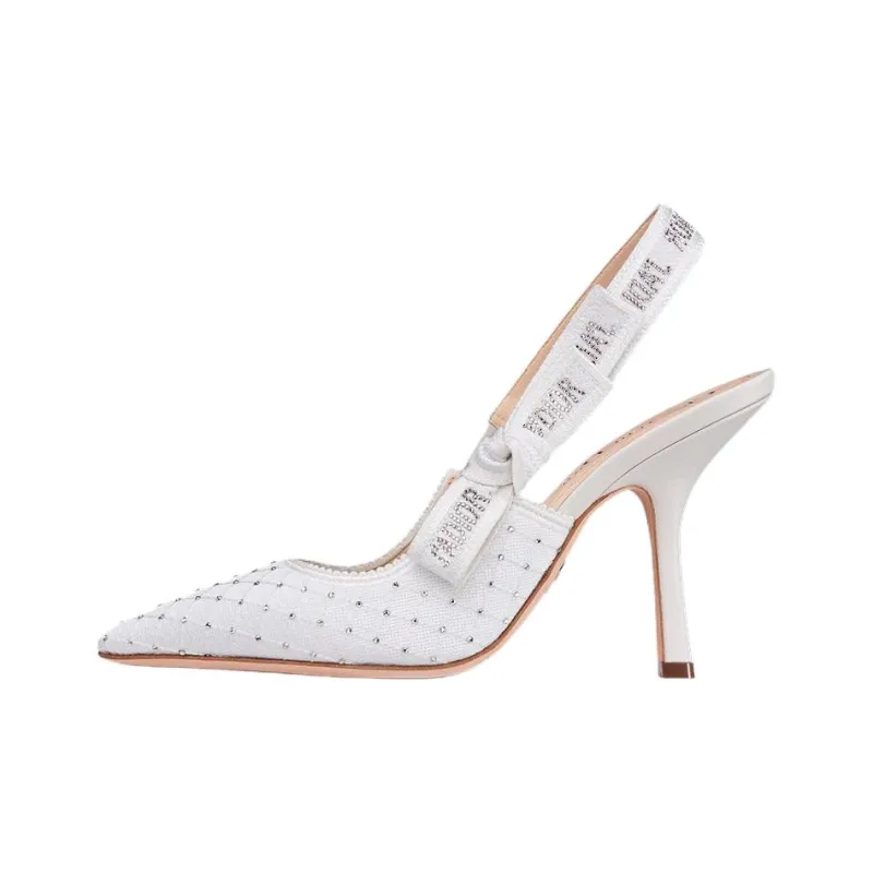DIOR J'Adior Slim Heel High Heels 9.5cm Women's White-0