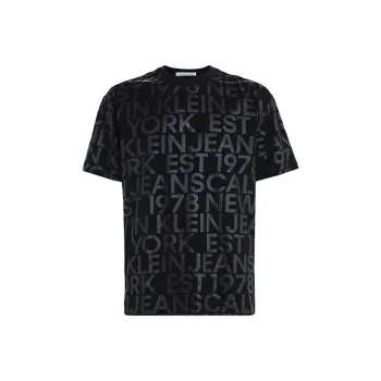 CALVIN KLEIN All Over Logo T Shirt T Shirt Men's Black