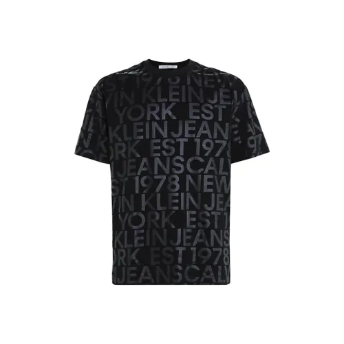 CALVIN KLEIN All Over Logo T Shirt T Shirt Men's Black