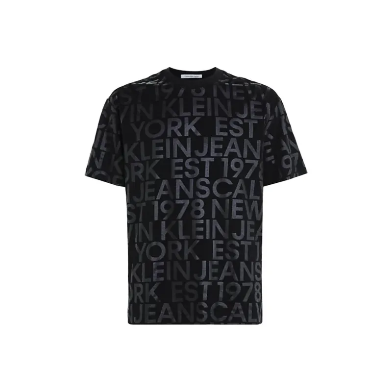 CALVIN KLEIN All Over Logo T Shirt T Shirt Men's Black-0
