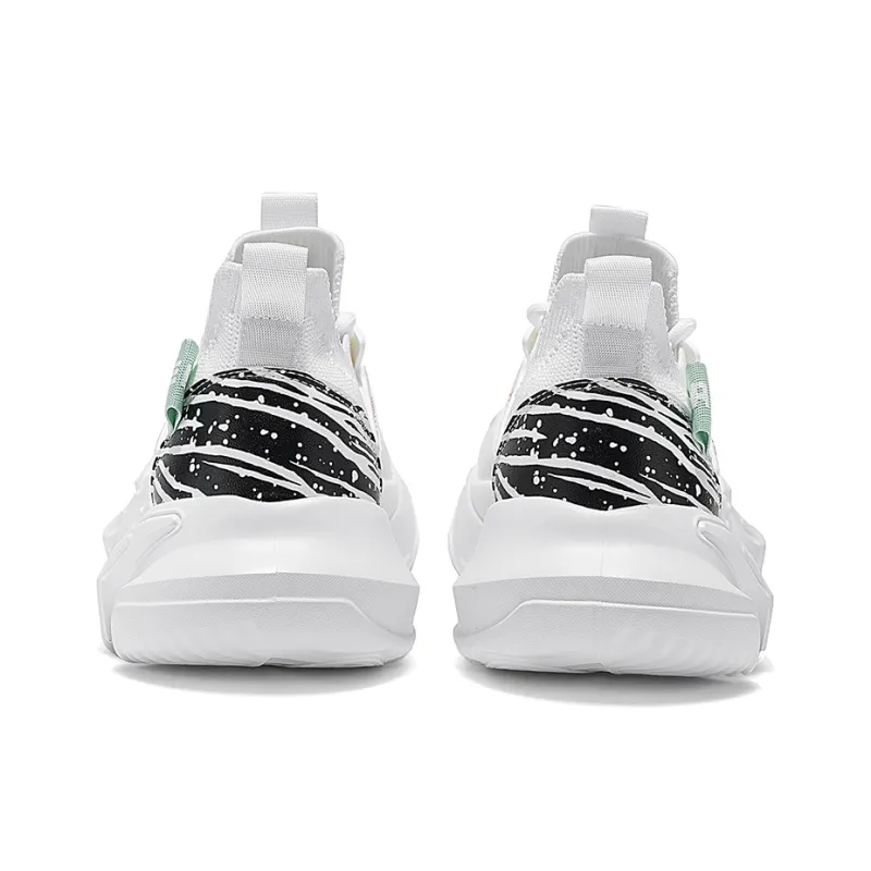 DEERWAY Anti Slip And Wear Resistant Height Increasing Low Top Chunky Sneakers Men's White-6