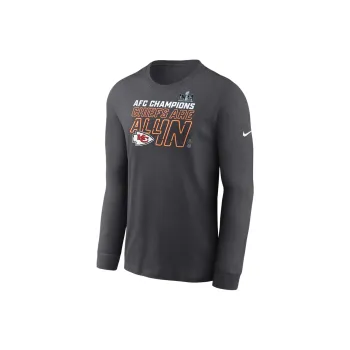 Nike Kansas City Chiefs 2023 AFC Champions Trophy Collection T-Shirt Men's Anthracite