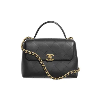 CHANEL Calfskin Flap Bag, Shoulder Bag, Crossbody Bag, Handbag Tubas Women's Black
