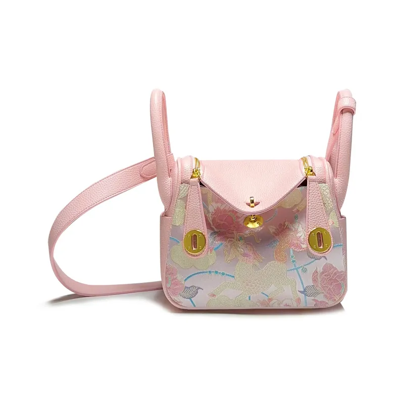 ESNSY Silk Blend Fabric Shoulder Bag Regular Women's Pink-1