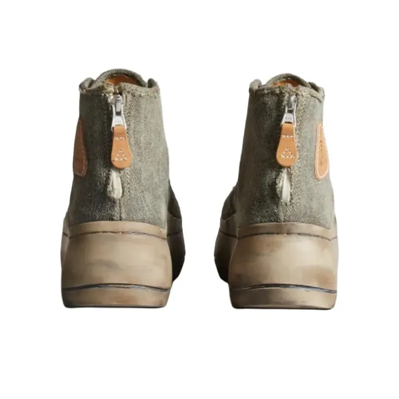 R13 Low Top Canvas Shoes Women's Gray-3