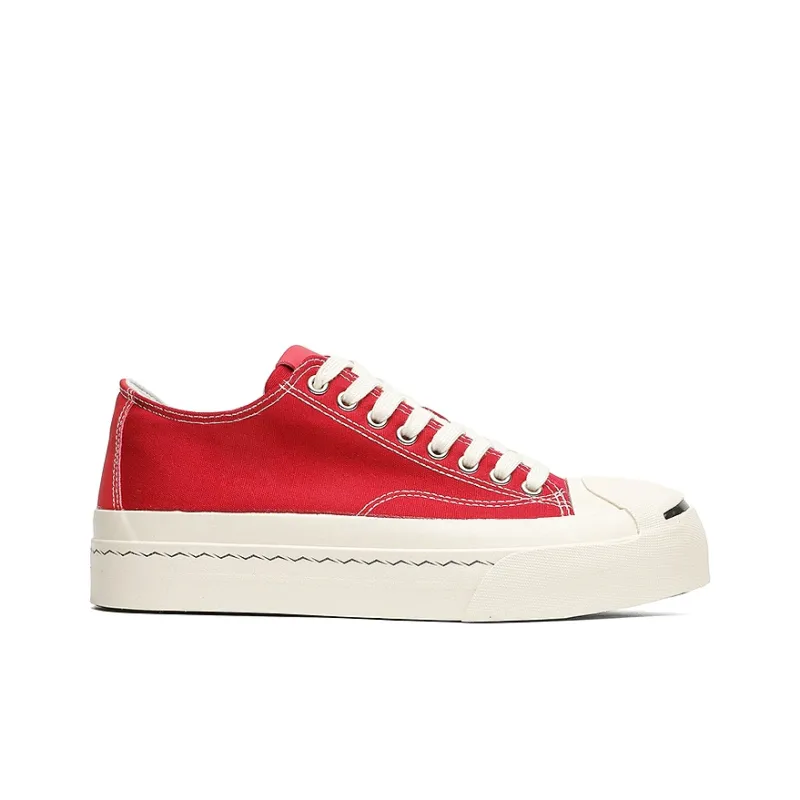 OUBT Open Mouth Smiley Face Breathable And Slip Resistant Low Top Canvas Shoes Unisex-8