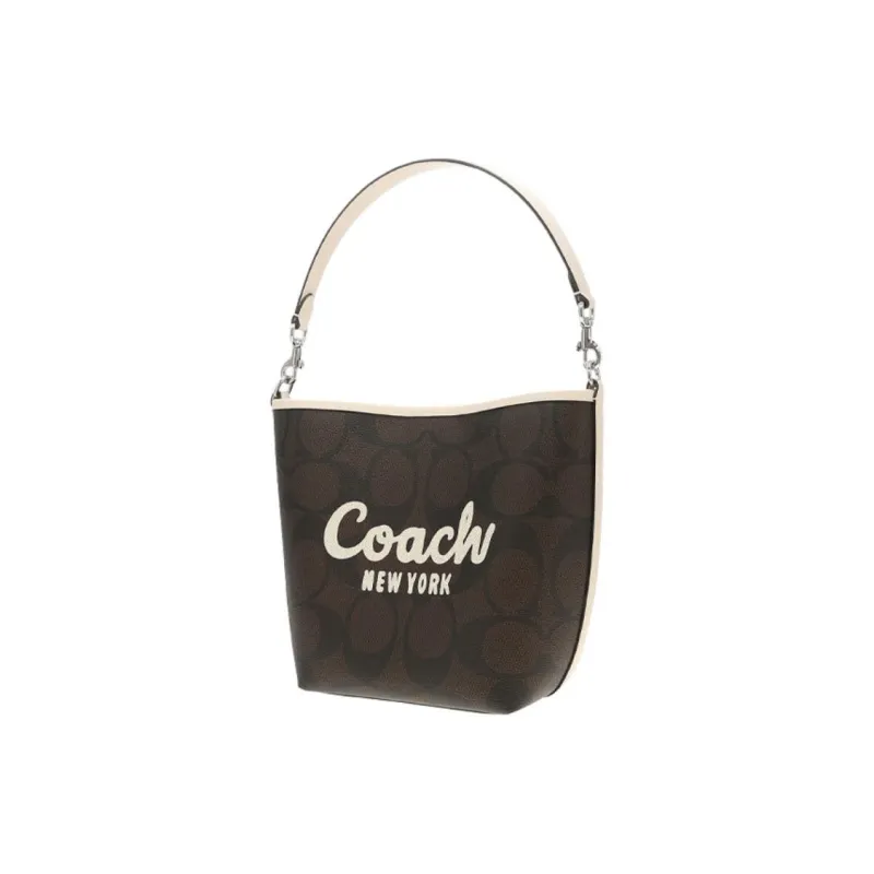 COACH City Leather Bucket Bag Handbag Women's Black-1
