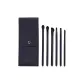 Midnight Black 6 Pcs Makeup Brush Clothing Sets+Black PU Buckle Bag