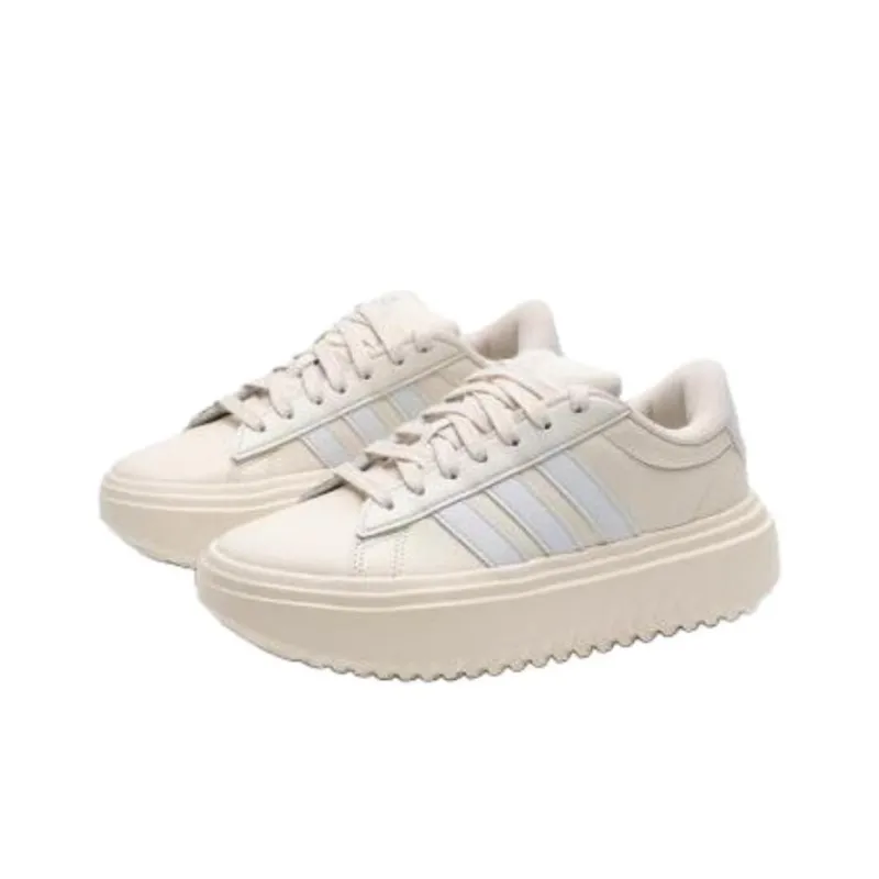 Adidas GRAND COURT PLATFORM Anti Slip Wear Resistant Low Top Casual Shoes Women's White-1