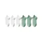 MYT-199 Breathable Ankle Socks 6 Pack (3 White/3 Light Green)