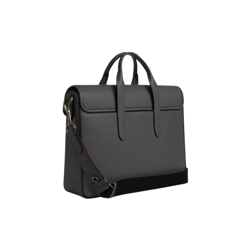 COACH Sullivan Litchi Grain Leather One Shoulder Handbag Tubas Men's Charcoal Gray-1