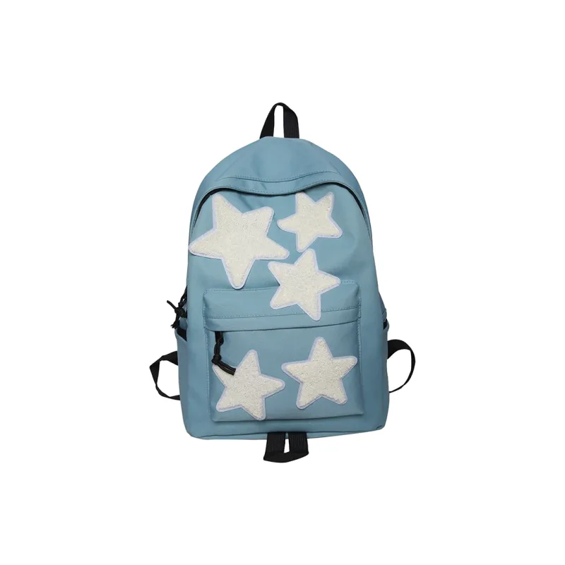 BUBM Nylon Backpack Regular Unisex Black/White/Light Purple/Navy Blue/Peacock Blue-6