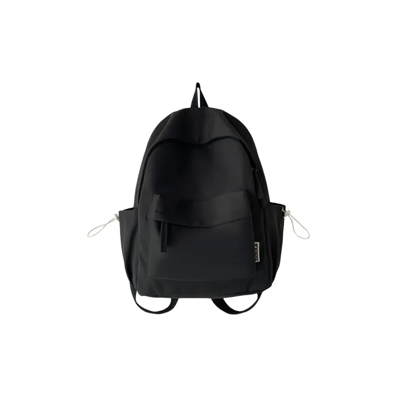 Tonlion Nylon Fabric Backpack Unisex Black/Yellow/White-8