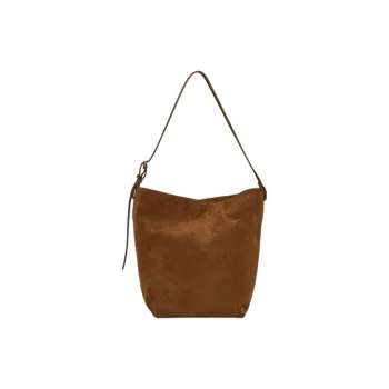 ARKET Cow Leather Bucket Bag, Shoulder Bag Medium Size Women's Brown