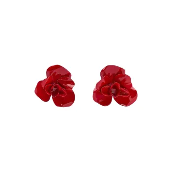 ZARA Brass Earrings Women's Red