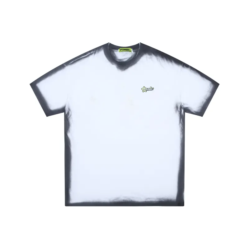 DNBH Hand drawn Doodle Series Loose Fit Casual Crew Neck Pullover Drop Shoulder Short Sleeved T Shirts Unisex-0
