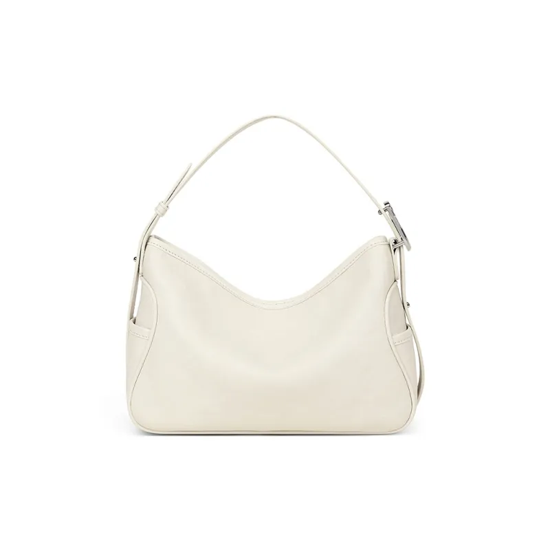 Teenmix Split Cow Leather With Synthetic Leather Crossbody Handbag, Shoulder Bag Regular Women's Ecru/Khaki/Black-15