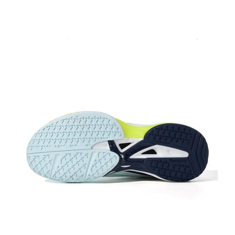 KUMPOO Cushioning Support Balance Low Top Badminton Shoes Unisex Aqua Navy Blue-4