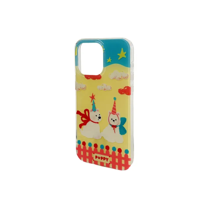 KVZUVUU Acrylic Material Fenced Puppy Phone Cases Compatible With IPhone 16/15 Pro Max/Apple 13/14 Pro Max Collection-2