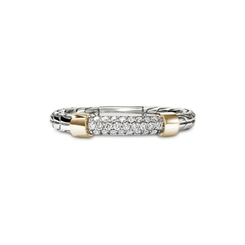 John Hardy 14K Yellow Gold And Sterling Silver Diamond Pavé Ring-0