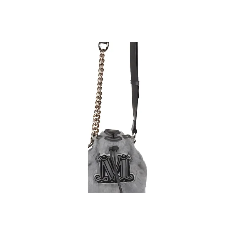 MaxMara Faux Fur Bucket Bags Crossbody Bag Shoulder Bag Women's Gray-2