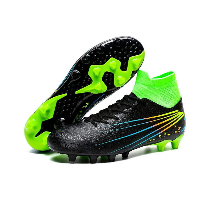 QIUTEXIONG FG Rubber Long Studs TF Rubber Broken Studs Slip Resistant Soccer Shoes Unisex-41