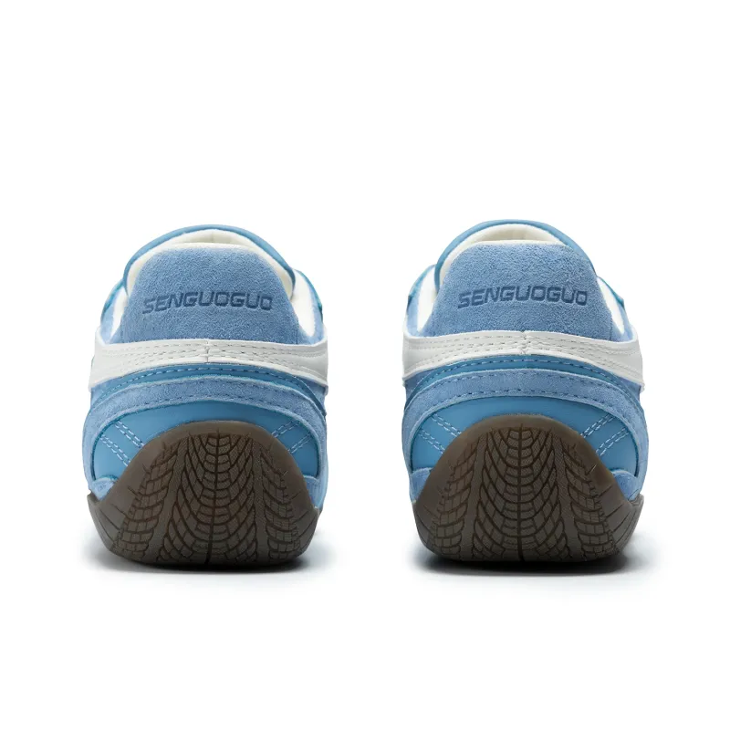 SENGUOGUO Cushioning, Slip Resistant, And Abrasion Resistant Low Top Casual Shoes Unisex Blue White-3