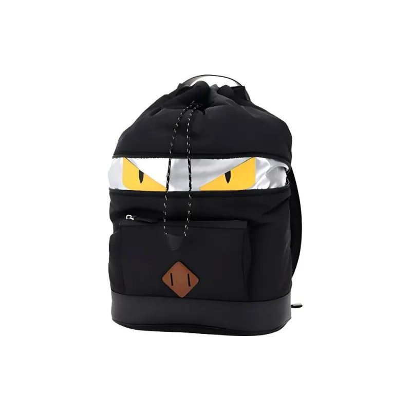 FENDI Cow Leather Backpack Men's Black-2