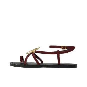 ZARA Strap Sandals Women's Dark Red Color