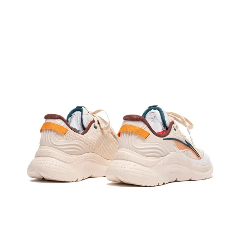 LiNing Liuyun Abrasion Resistant Slip Resistant Low Top Casual Running Shoes Men's Pink White-3