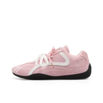 Cat&Sofa Anti Slip And Wear Resistant Lightweight Low Top Casual Shoes Unisex Pink