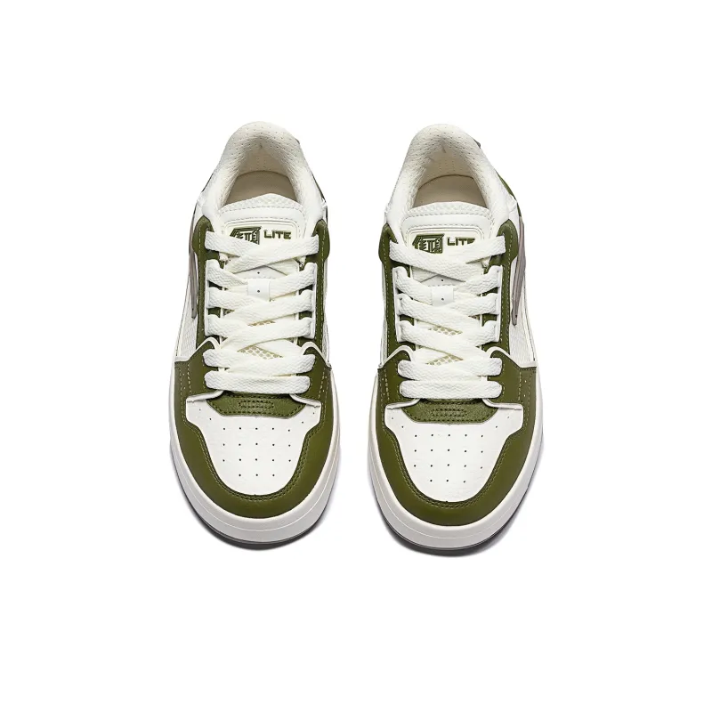 Anta Street Naughty Anti-Slip Wear-Resistant Low-Top Skateboard Shoes Women's White Green-3