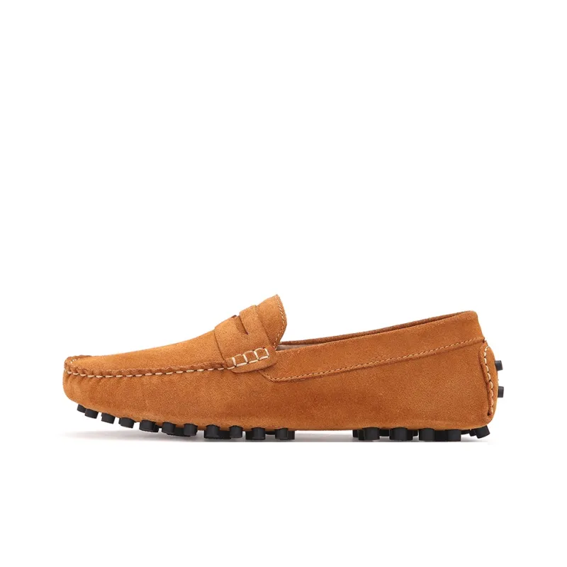 Bull charm Gommino Loafers Men Blue/Light Brown/Burgundy/Black/Gray-4