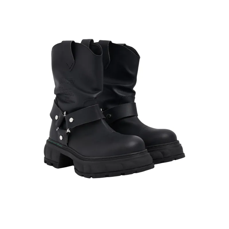 VIRÓN 1987 Mid Ankle Boots Unisex Black-2