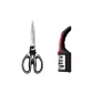Black White Dual-Tone Extended Length Scissors+Knife Sharpening Tool
