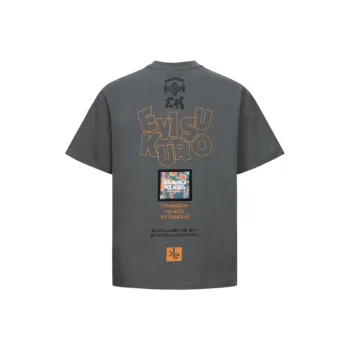 EVISU T Shirts Men Charcoal Gray