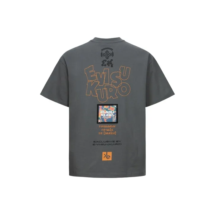 EVISU T Shirts Men Charcoal Gray-0