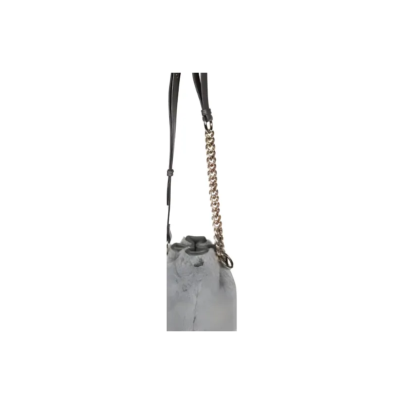 MaxMara Faux Fur Bucket Bags Crossbody Bag Shoulder Bag Women's Gray-3