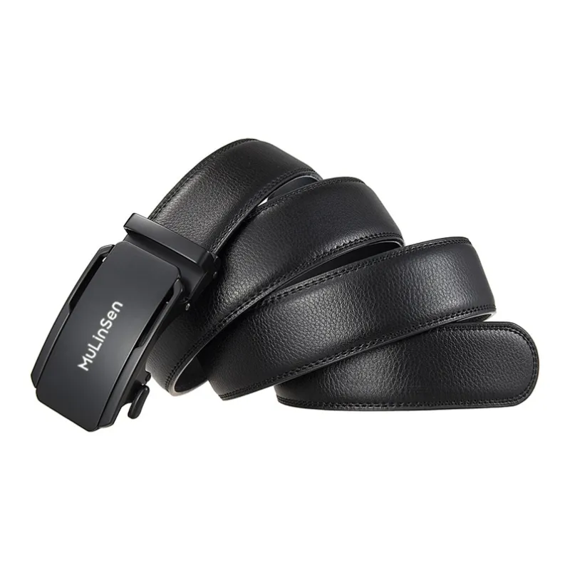 Mulinsen Cow Leather Belts Men's Width 3.5CM-2