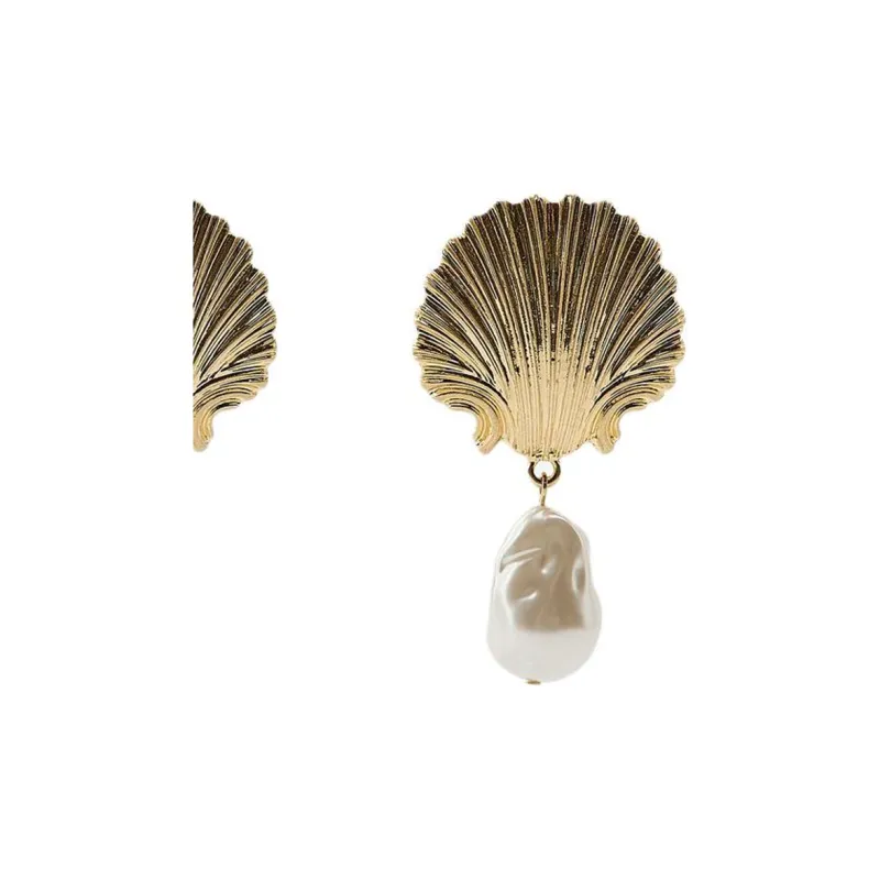 ZARA Zinc Polymethyl Methacrylate Iron Titanium Earrings Women's Gold-2