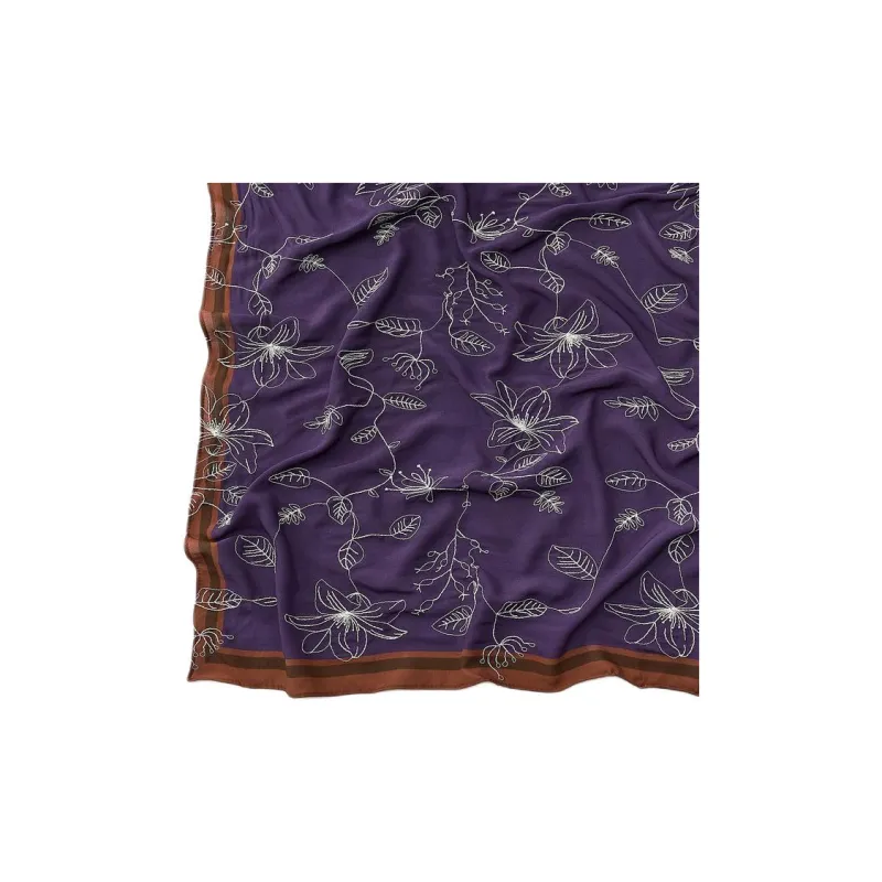 ZARA Viscose Knit Scarves Women's Purple-2
