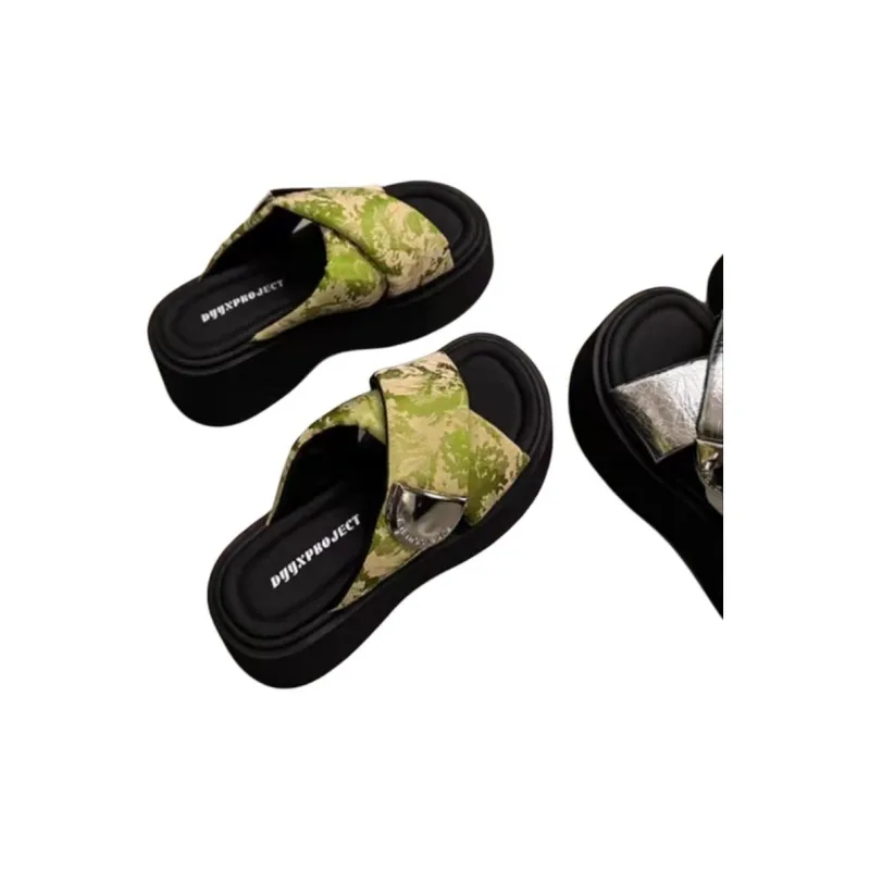 ALPLUME Slippers Silver Green Black-7