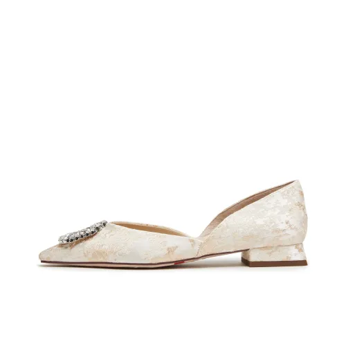Staccato Cubic Sugar Glaze Casual Single Shoes Women's Soft Light Apricot