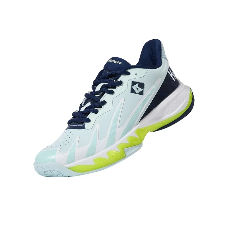 KUMPOO Cushioning Support Balance Low Top Badminton Shoes Unisex Aqua Navy Blue-1